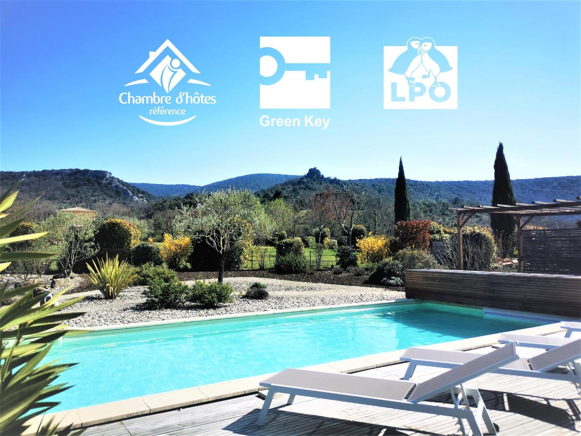 Villa Font Vive - Chambres D'Hotes Eco-Labellisees Avec Cuisine - Confort, Calme Et Vue Exceptionnels ! Grospierres Dış mekan fotoğraf